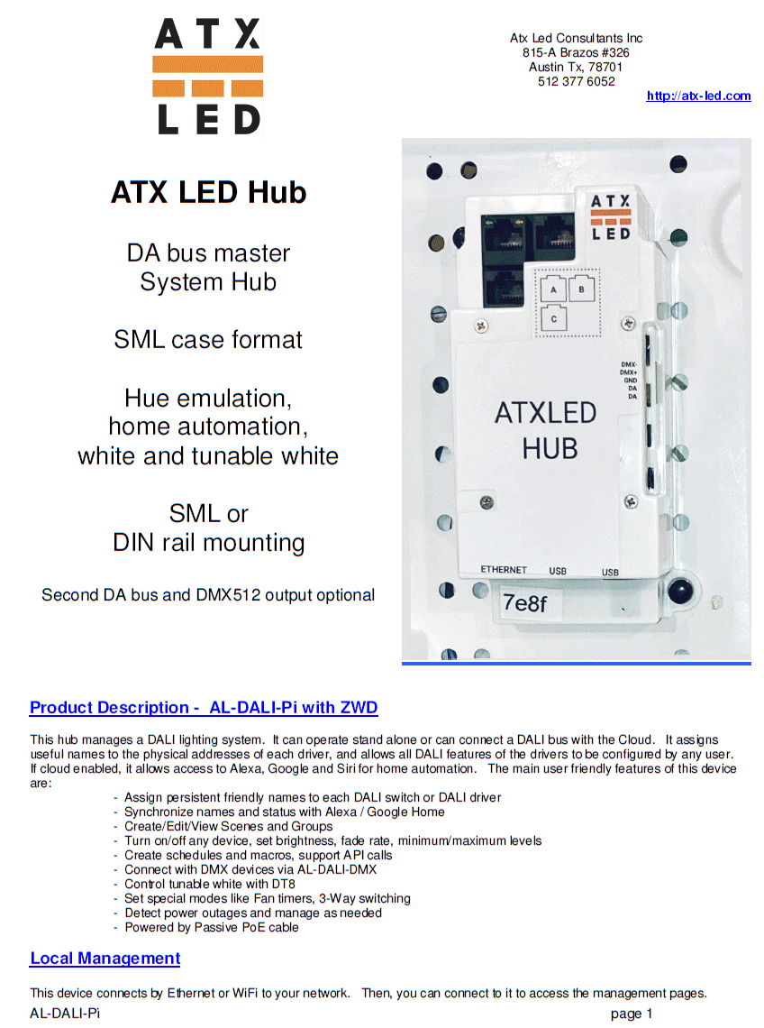 ATX LED Hub Data Sheet